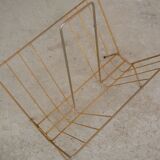 Magazine rack in gilded metal, early 1970s