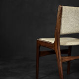 Vintage Scandinavian Modern Teak and Beige Wool Dining Chairs Model 89 by Erik Buch, 1950s, Set of 4