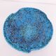 Ceramic fruit bowl with turquoise blue sea foam enamels, 1950