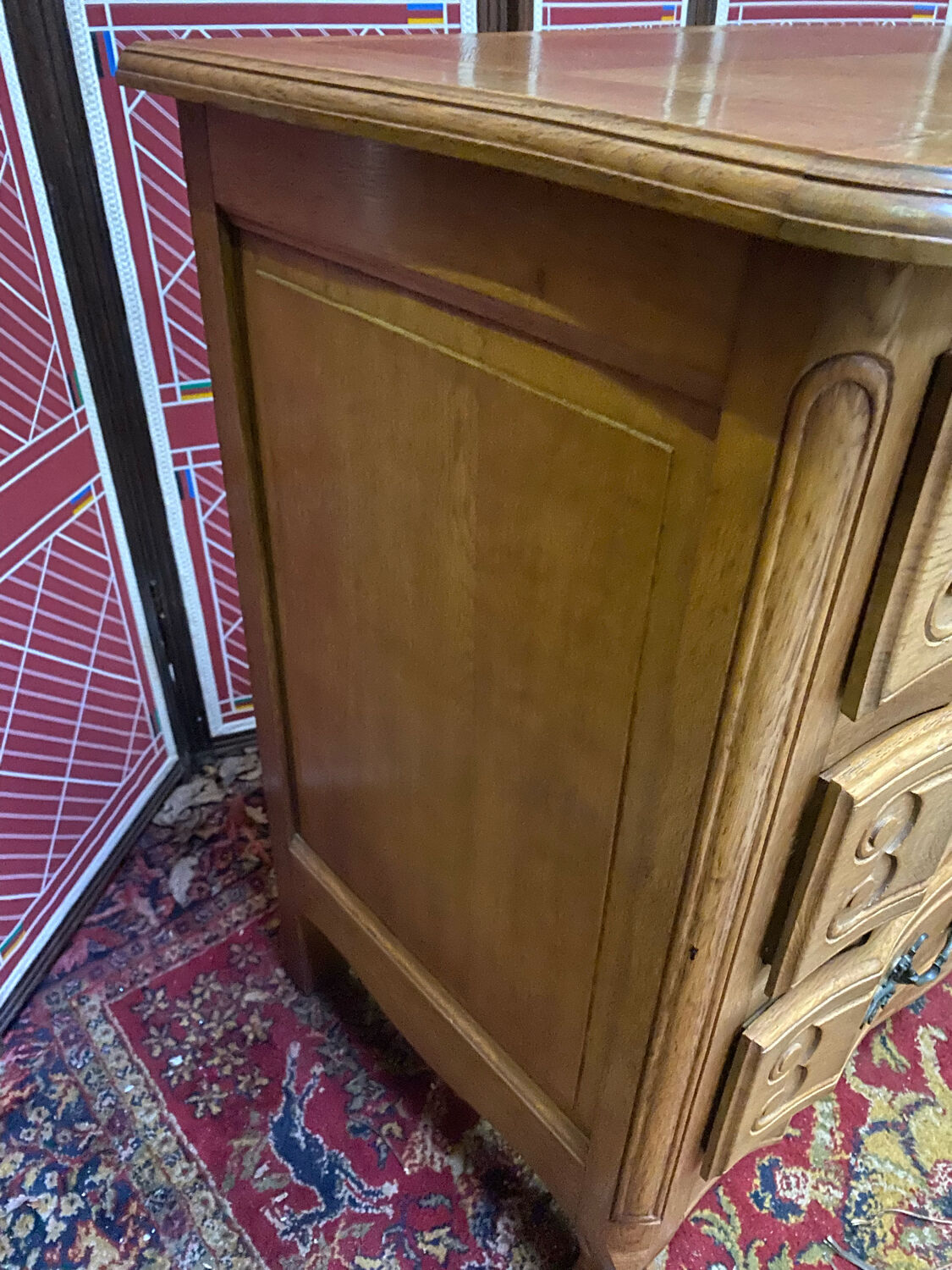 Louis XV style cherry chest of drawers