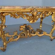Rococo console Golden wood Roman marble XVII