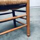 Rustic Oak and Rush High Ladder Back Dining Chairs, Belgium, 1950s, Set of 6