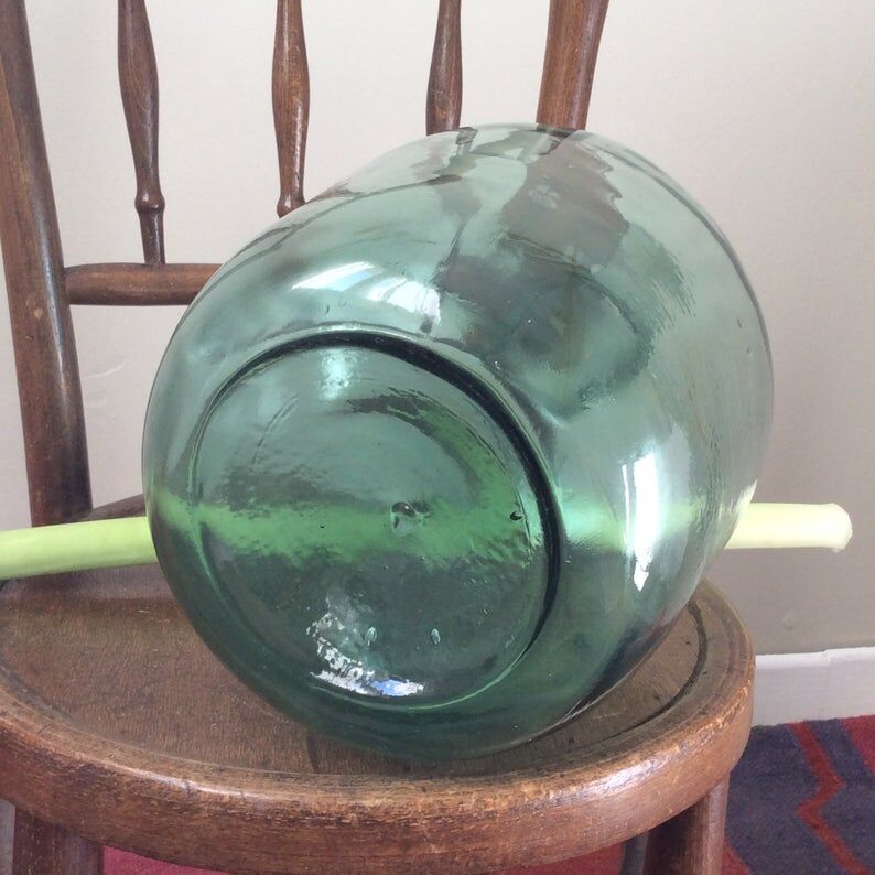 Demijohn green blown glass Viresa