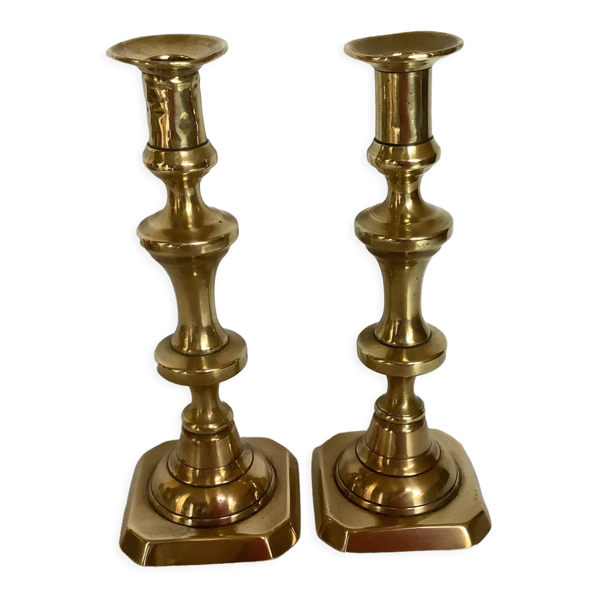 Pair of brass candlesticks