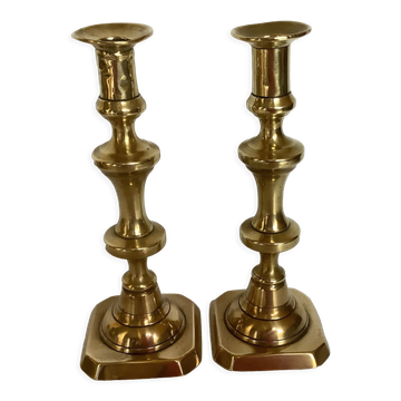 Pair of brass candlesticks