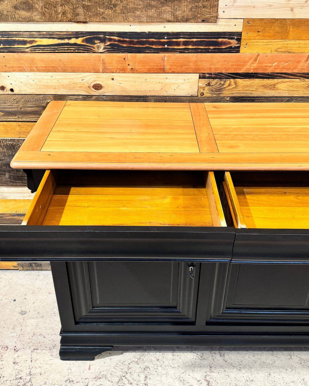 Enfilade with 4 doors in solid cherry wood - Louis-Philippe style