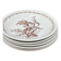 Gien earthenware plates with thistle decoration, set of 6.