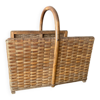 Vintage wooden log basket