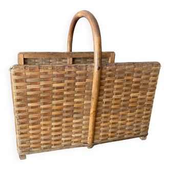 Panier à bûche vintage en bois