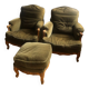 Paire de fauteuil bergère avec repose pied
