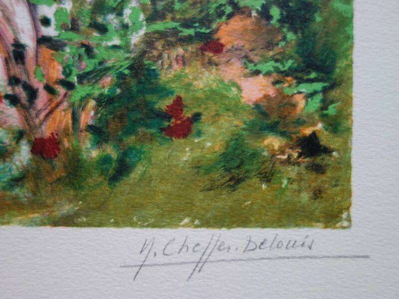 Yvonne Cheffer Delouis: The Garden in Spring, original signed lithograph