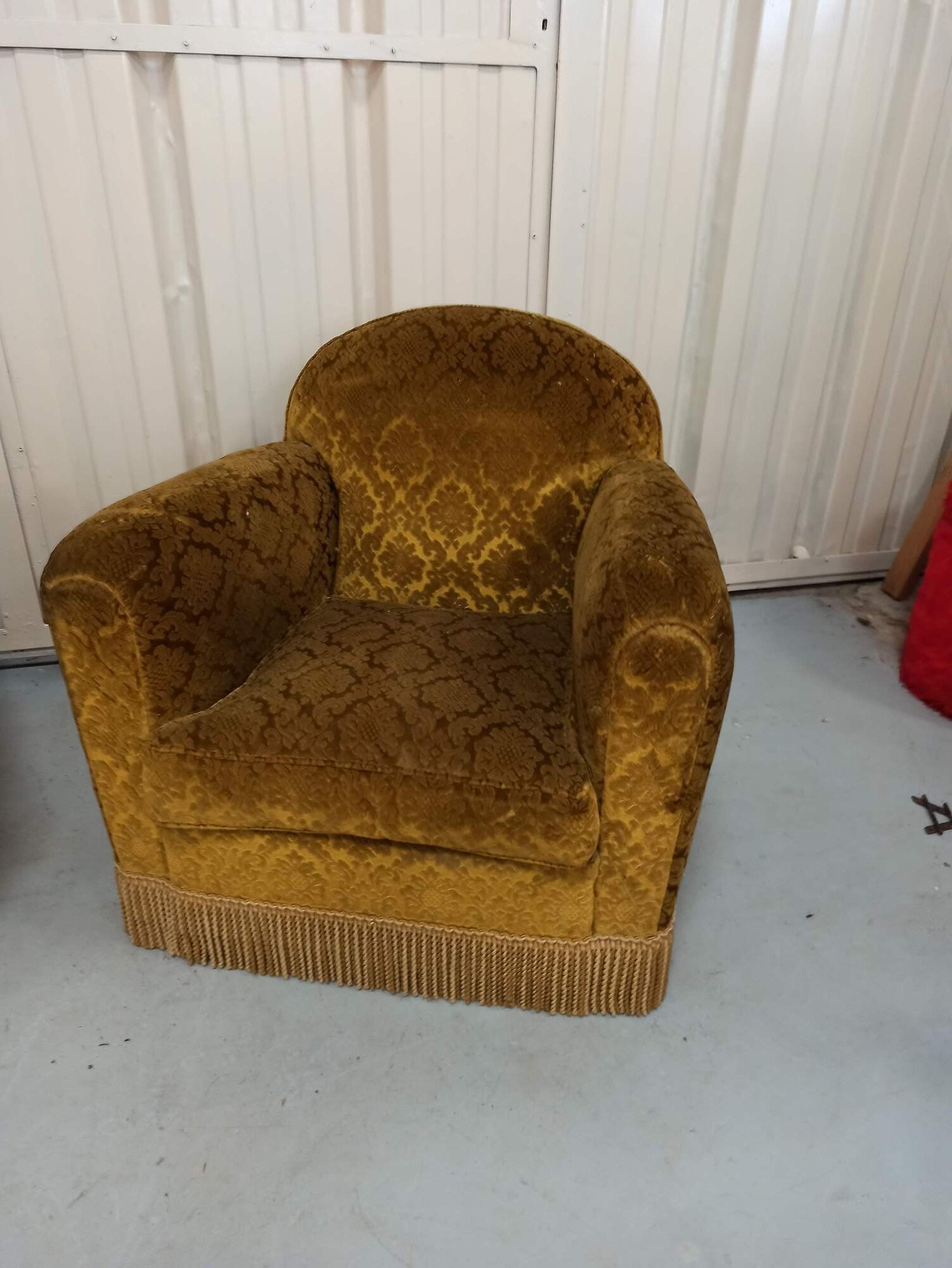 Pair of armchairs club velvet old yellow - armchair old
