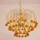 Marilyn Monroe, Orange Murano Glass Flowers Drops Chandelier, 1970s