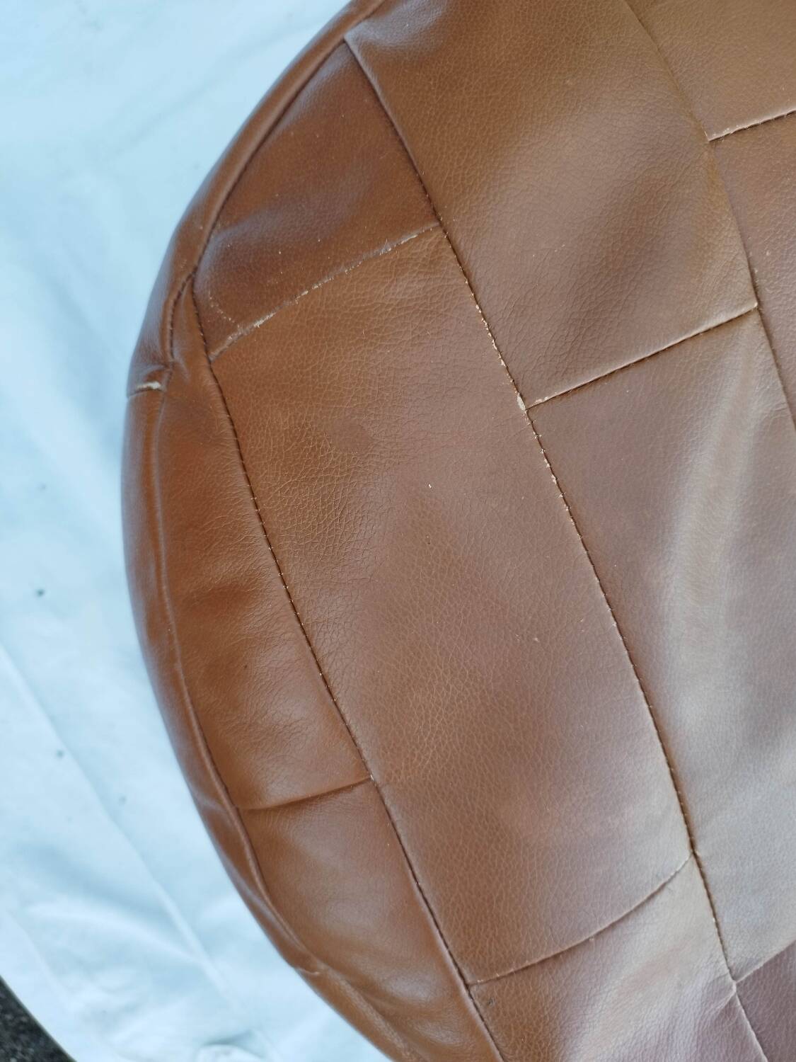 Sede Patchwork Leather Pouf