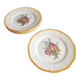 Set of 6 Digoin Sarreguemines dessert plates, Lorraine model