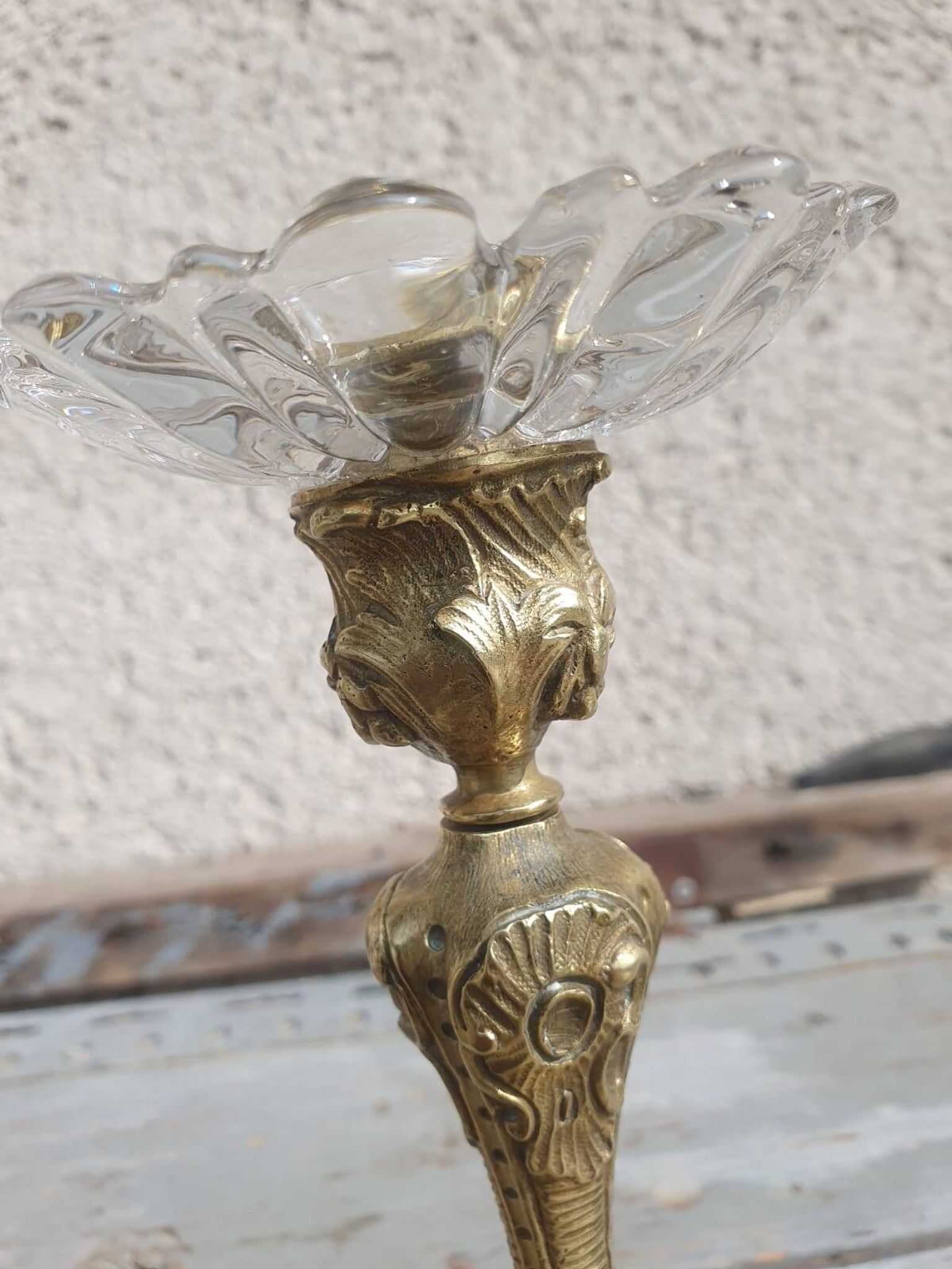 paire bougeoirs bronze