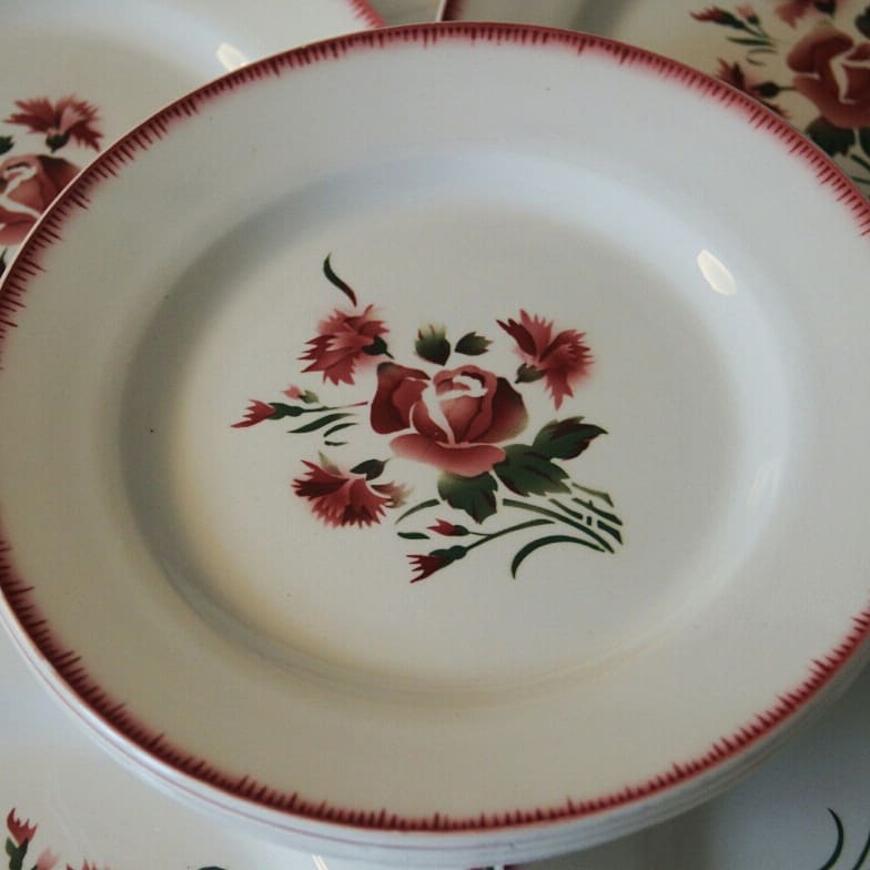 Set of 7 Digoin plates, Sarreguemine