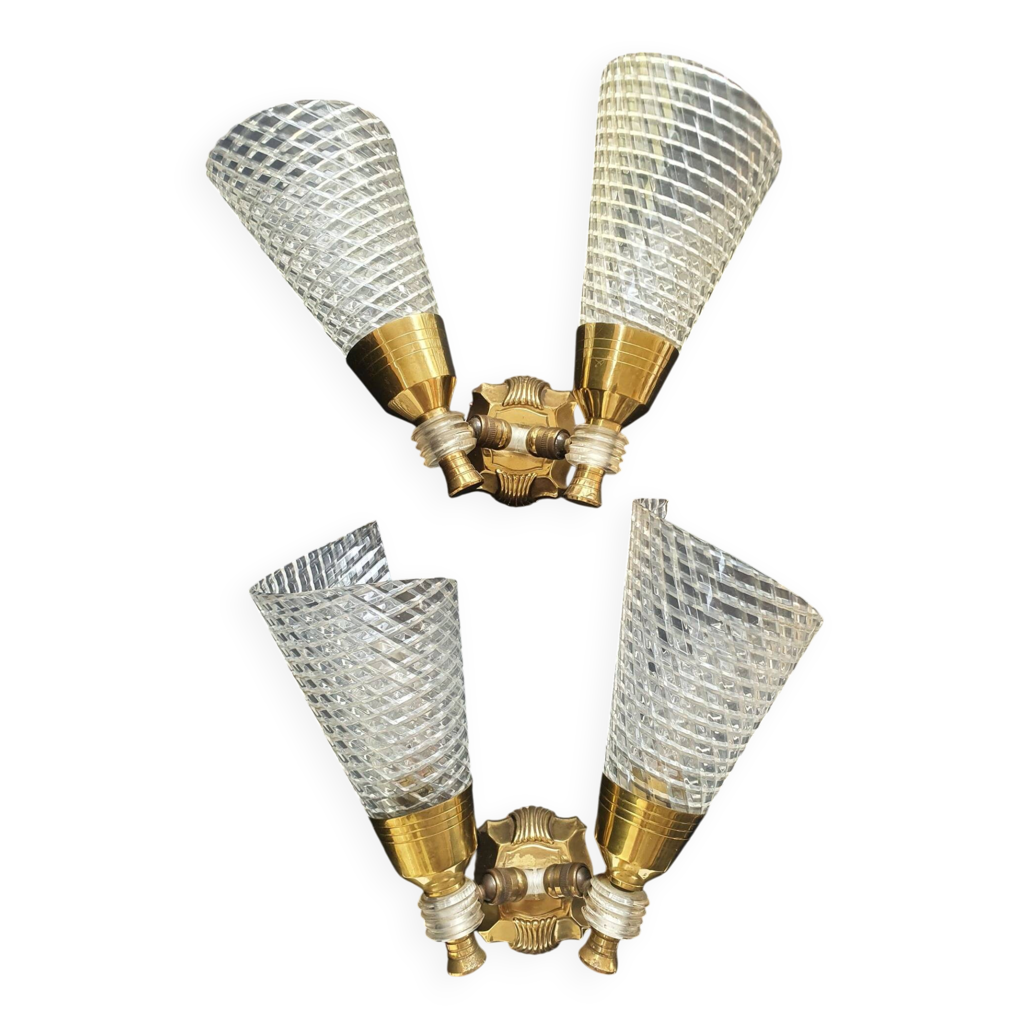 Pair of double light wall sconces from the 1960s.