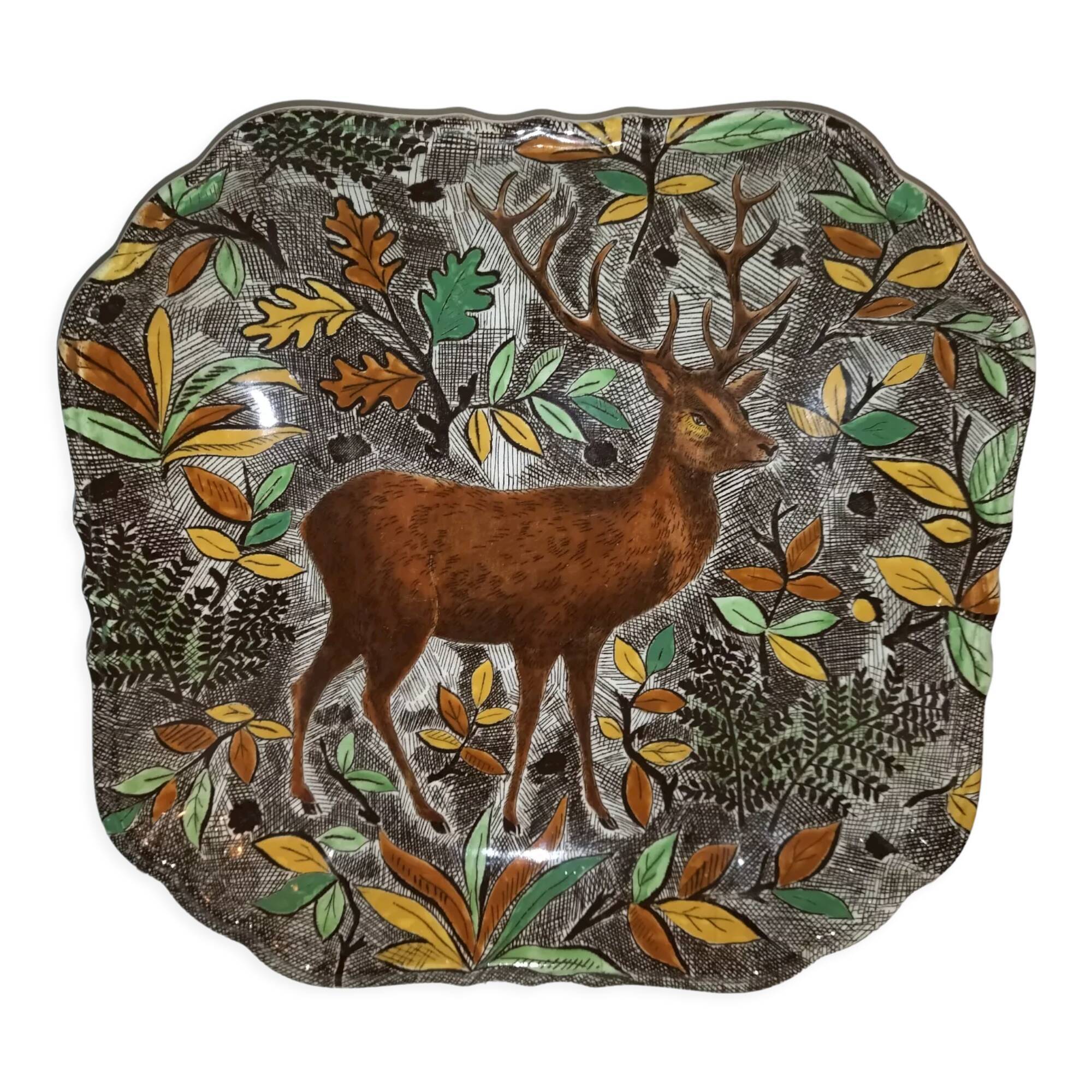 Flat jatte earthenware Gien Rambouillet
