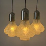 Cascade lamp with 3 glass and chrome shades by WILA, 1960s, Germany