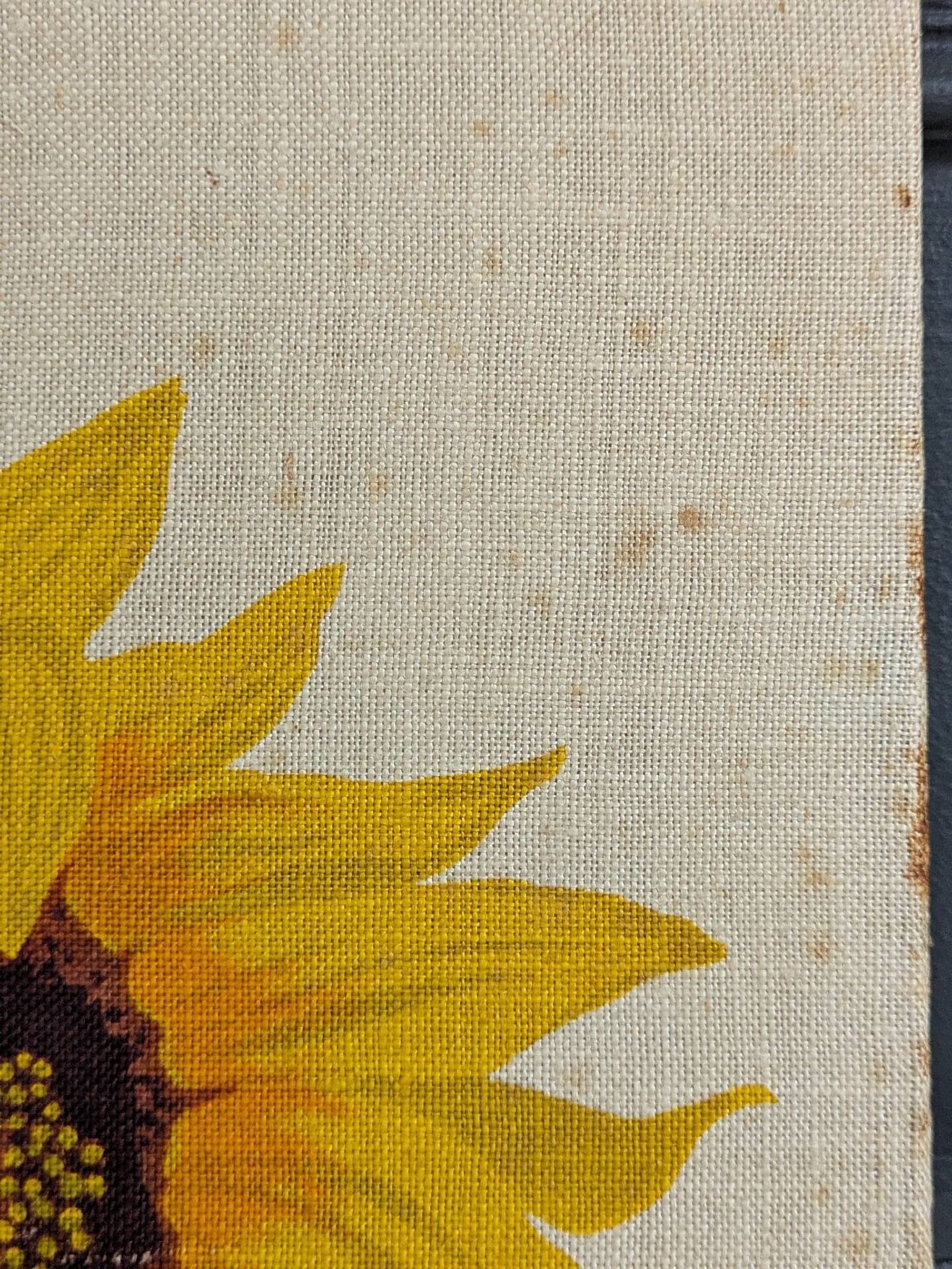 Vintage painting on linen "The Sunflowers" by Irmgard Gutsche 60s/70s