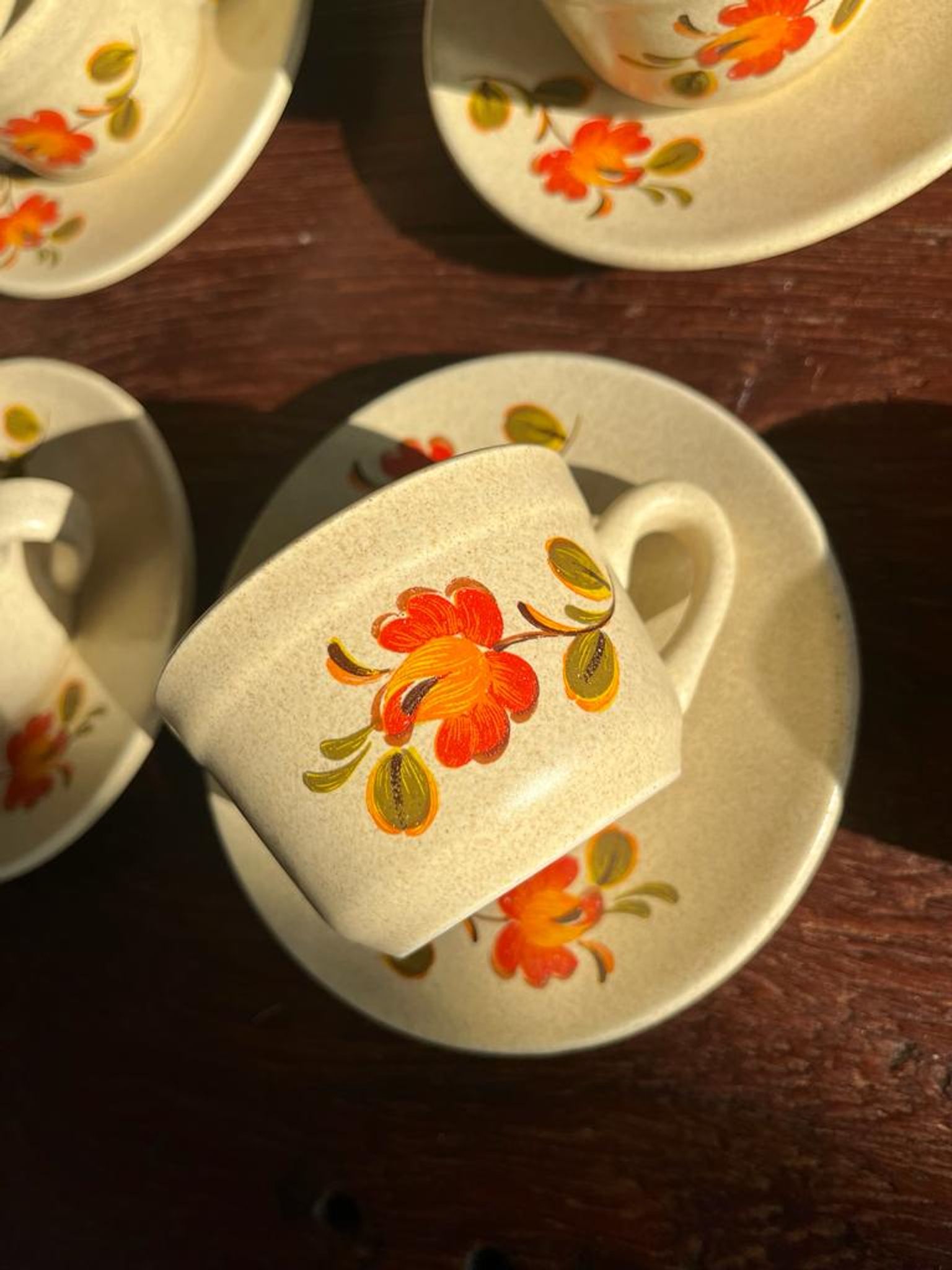 Vintage coffee service, Bergen model of the Faïences de Saint Amand