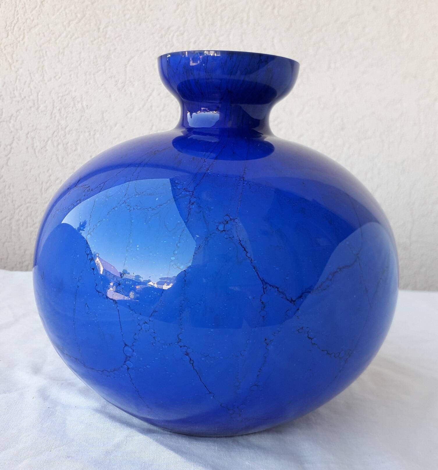 Blue glass vase