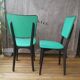 Lot de 2 chaises bois et moleskine verte