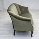 1960s, Danish 2-seater sofa, green furniture velour, beech wood.