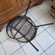 Rattan and metal shell armchair