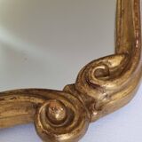 Vintage rocaille style mirror in stucco and wood 80 cm