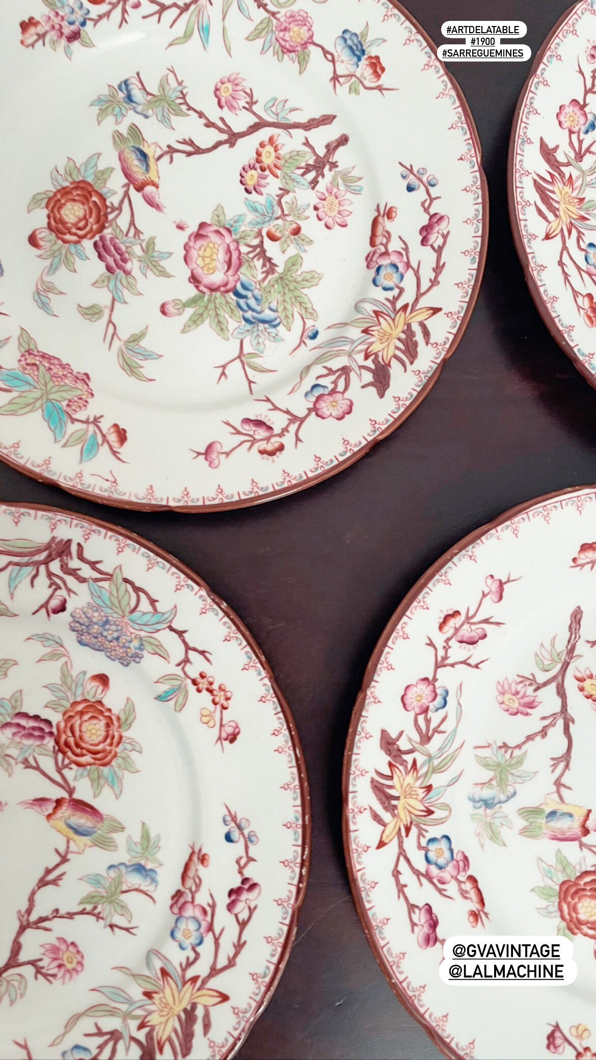 4 plates Sarreguemines late nineteenth