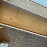 Vintage chest of drawers in wood and golden brass handles