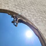 Oval mirror in gilded brass, Belle Époque style