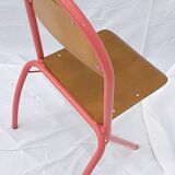 chair tubular structure wooden seat and back
