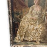 Tableau huile sur toile courtisane