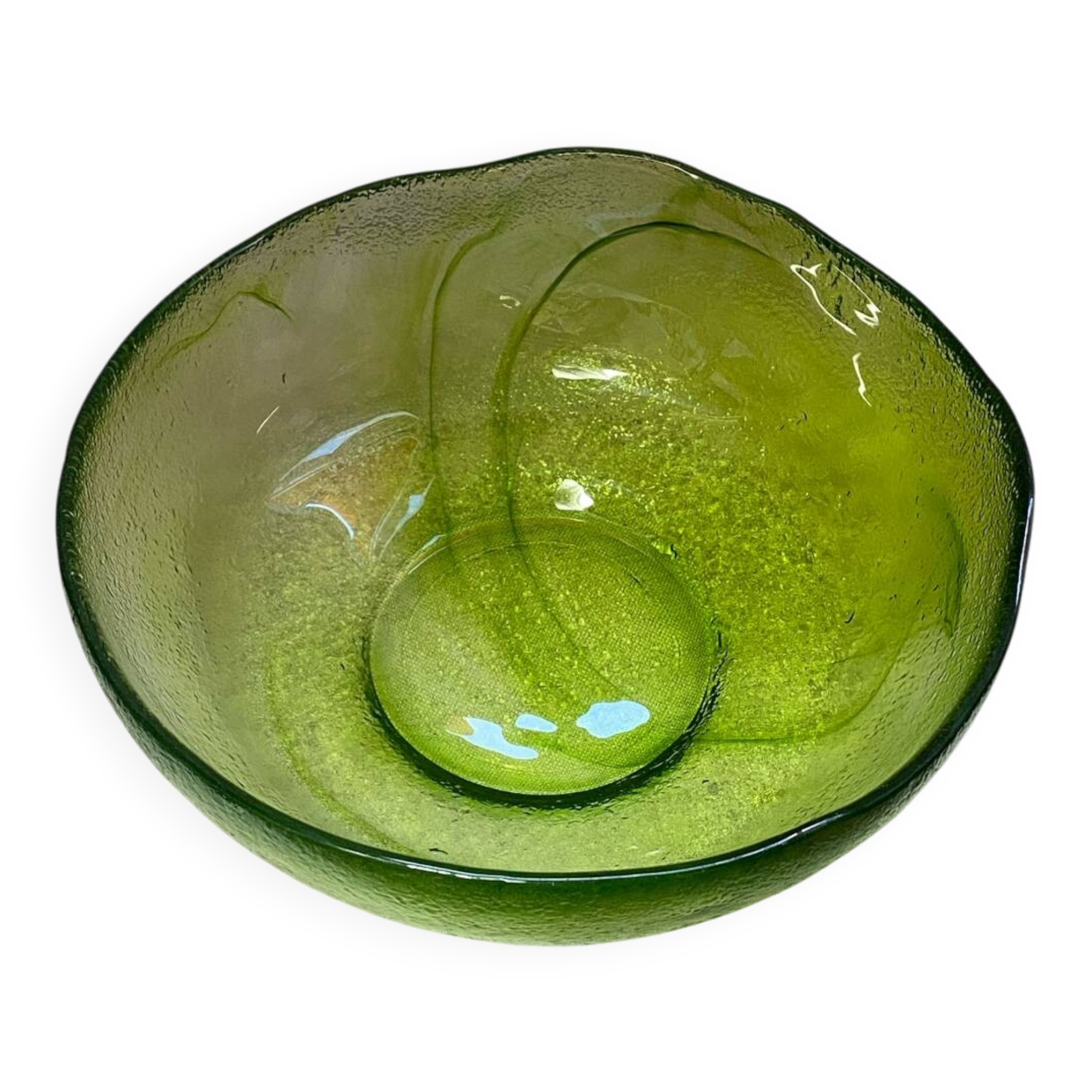 Saladier en verre vert