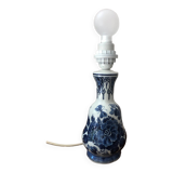 Pied de lampe en porcelaine bleue