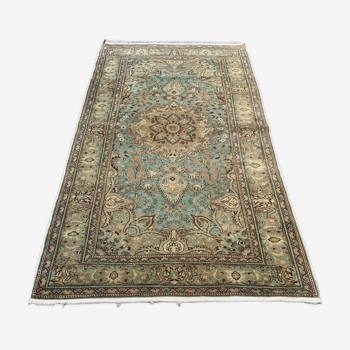 Vintage turkish rug 205x120 cm shabby carpet central anatolian medium