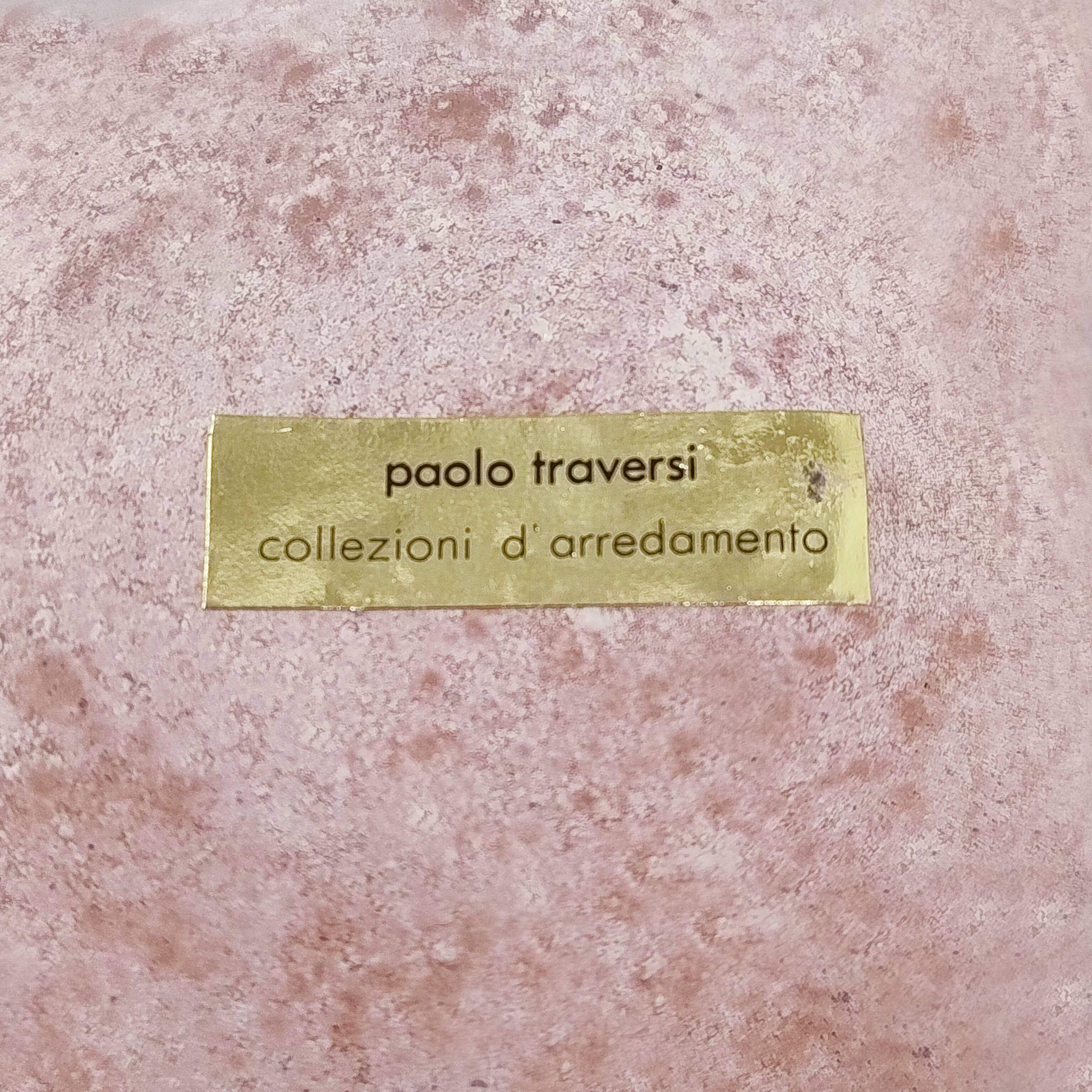 1960s Table Lighter in Murano Frosted Glass by Paolo Traversi. Mad