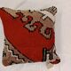 Traditional Red Wool Cushion Cover, Vintage Turkish Kilim Pillow Home Decor