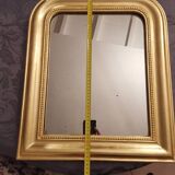 Antique Louis Phillipe mirror gilded with imitation gold copper leaf