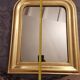 Antique Louis Phillipe mirror gilded with imitation gold copper leaf
