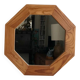 Miroir octogonal en pin, années 1980