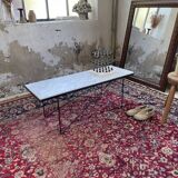 50s coffee table in metal and marble