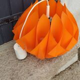 Suspension lamp by Lars Schioler butterfly model Hoyrup Light plastic editor orange 1968