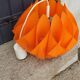 Suspension lamp by Lars Schioler butterfly model Hoyrup Light plastic editor orange 1968