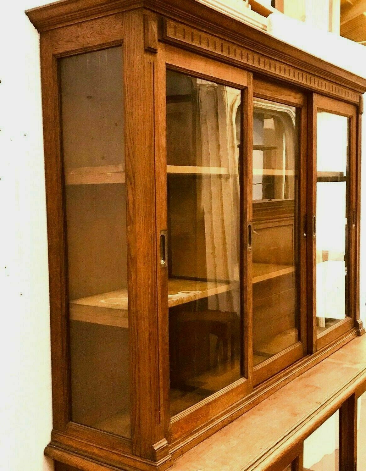 Two-body store window Solid Oak 20th century Buffet Table