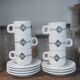 Lot of 6 vintage Jacques Vabre cups and 7 saucers from the 70s/80s.