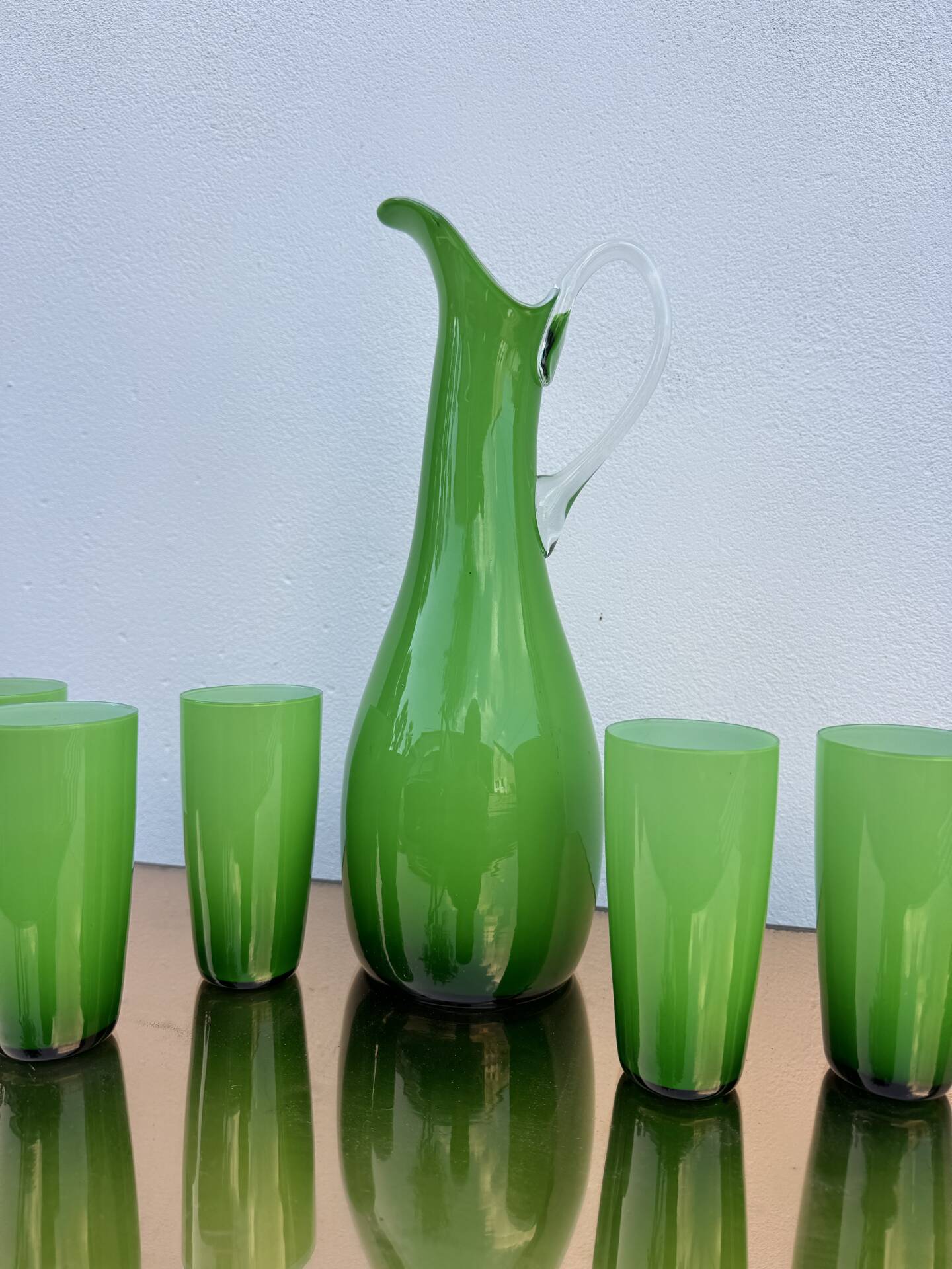 Service of orangeade glass Murano 1960s
